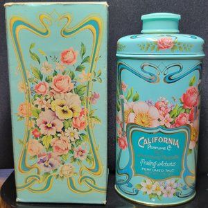 Avon 91st Anniversary Perfumed Talc 3.75 oz Tin Trailing Arbutus WITH BOX 1977